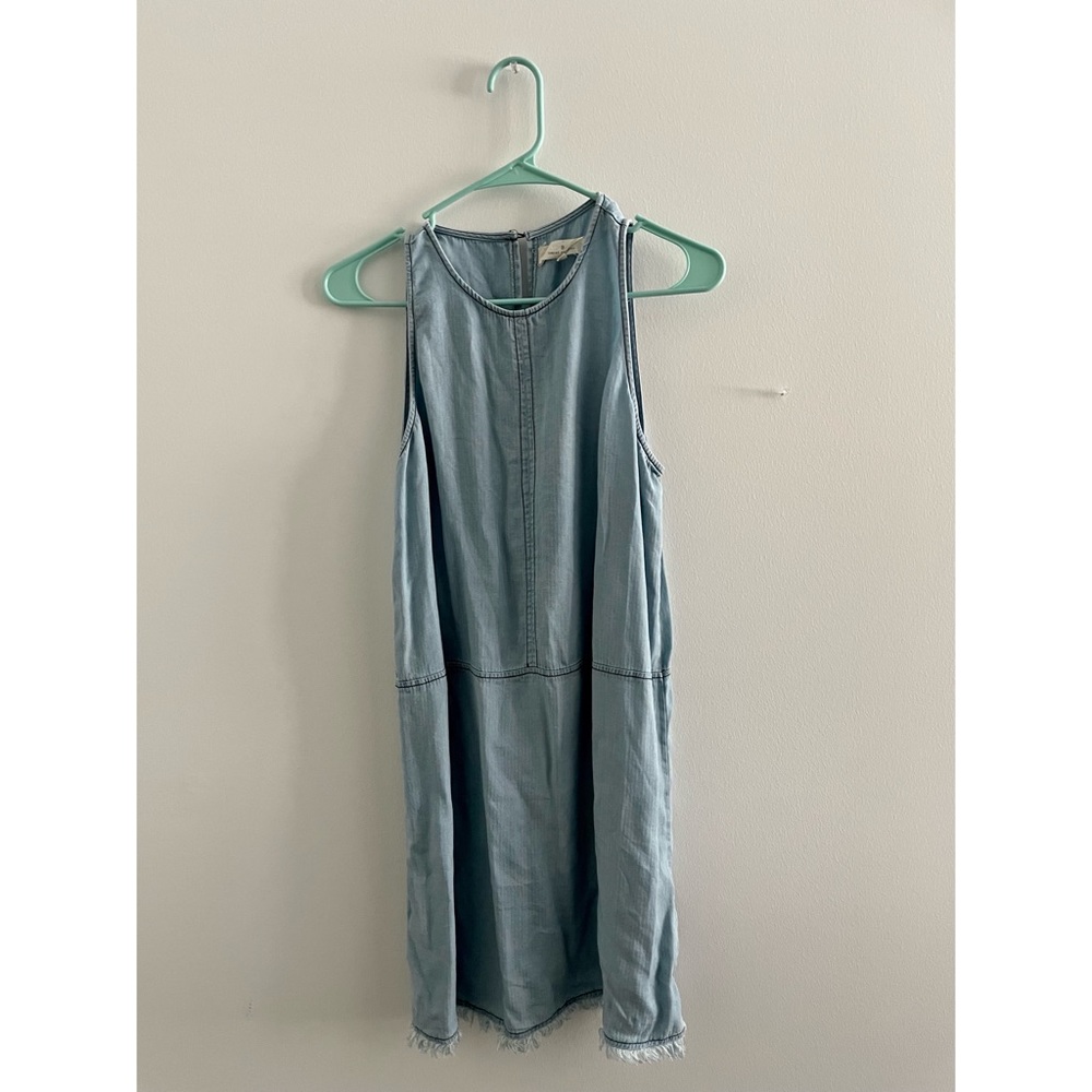 Light-Wash Knee-Length Denim Dress, Medium